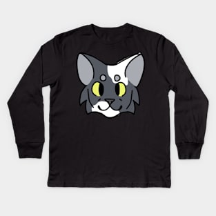 Gray Spotted Cat Kids Long Sleeve T-Shirt